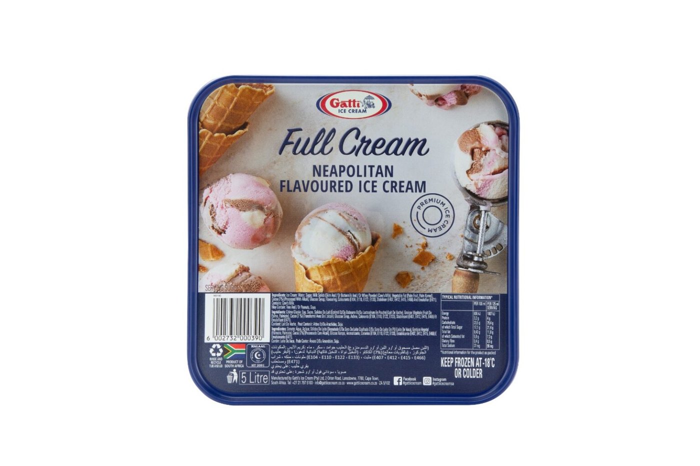 Full Cream Neapolitan 5L