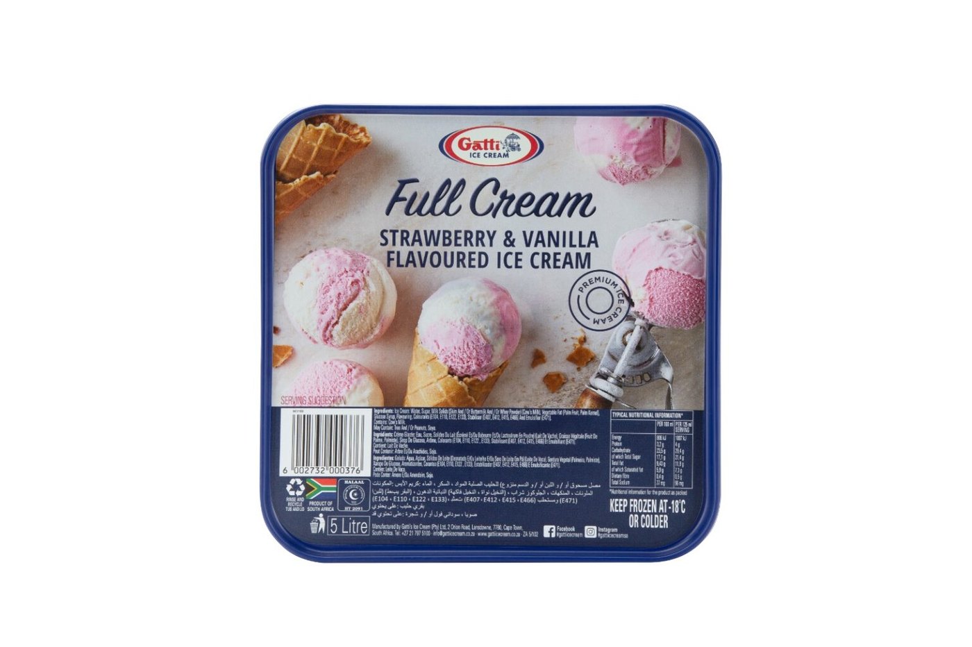 Full Cream Vanilla & Strawberry 5L